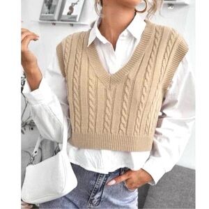Cable Knit Sweater Vest